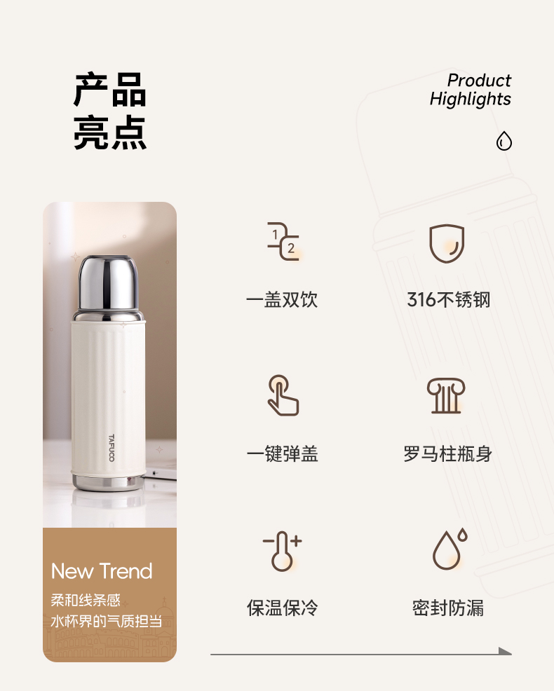 泰福高愛奧尼保溫杯 T1525系列第3張 泰福高愛奧尼保溫杯 T1525系列第3張