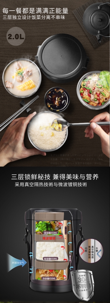 泰福高不銹鋼4層保溫飯盒 T2560系列第3張 泰福高不銹鋼4層保溫飯盒 T2560系列第3張